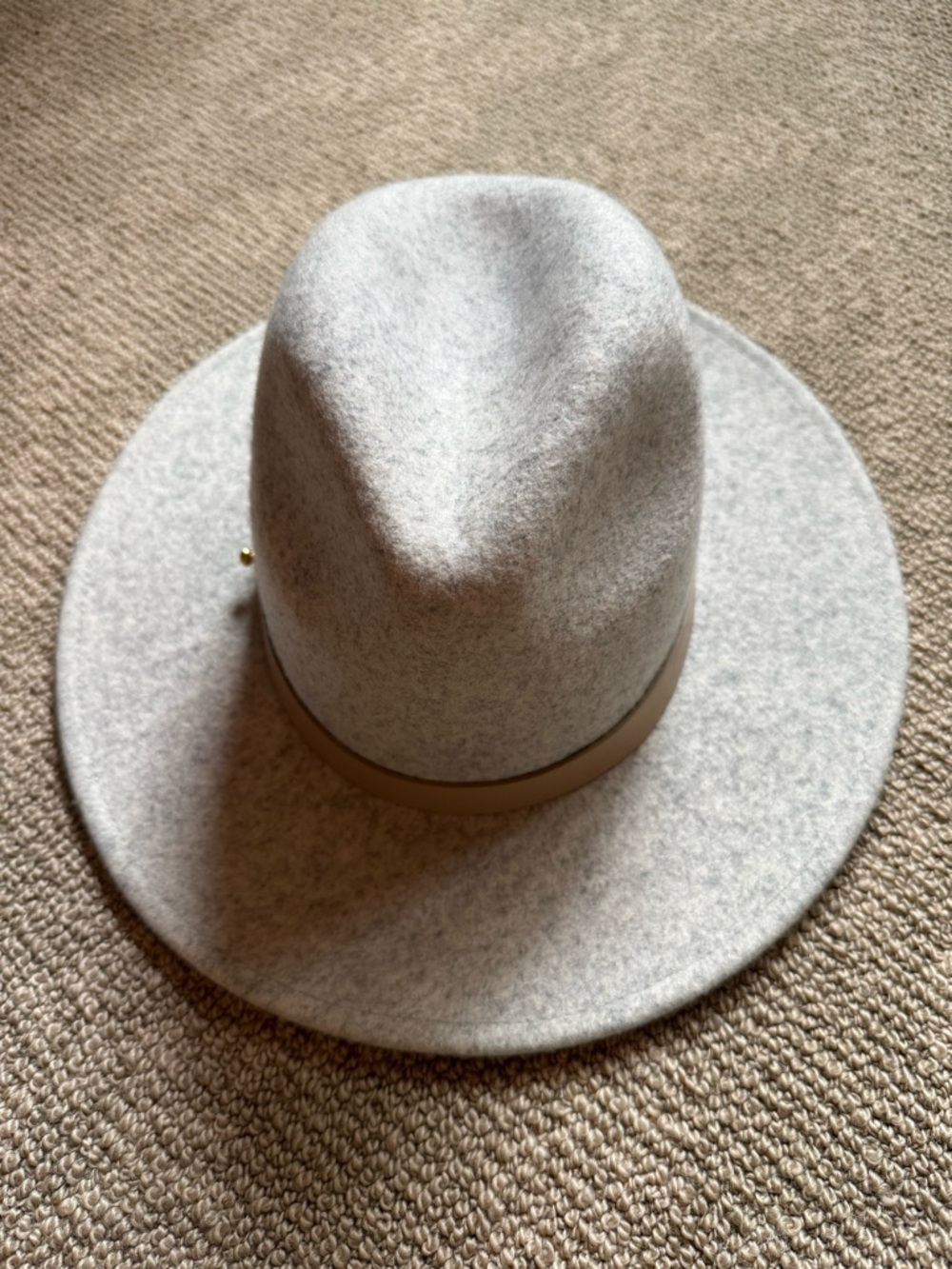 Lack Of Color Light Gray Felt Fedora with Tan Band
